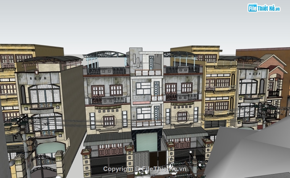file nhà 4 tầng,nhà 4 tầng hiện đại,nhà phố sketchup