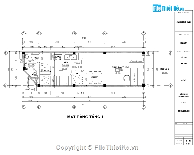 nhà mặt phố,Bản vẽ nhà phố,4 tầng,Nhà phố 4 tầng