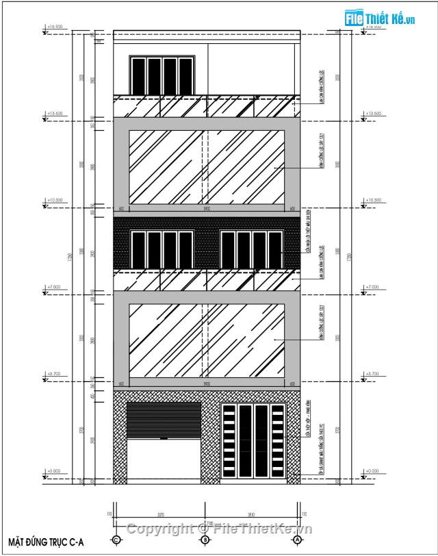 nhà 5 tầng,kiến trúc 5 tầng,nhà phố 5 tầng,Nhà phố 5 tầng 7.1x7.5m