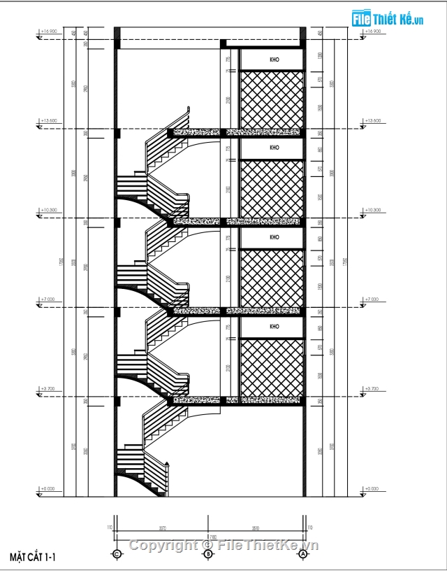 nhà 5 tầng,kiến trúc 5 tầng,nhà phố 5 tầng,Nhà phố 5 tầng 7.1x7.5m