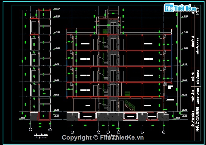 Nhà phố 5 tầng kích thước 4.2x20m,Bản vẽ Nhà phố 5 tầng kích thước 4.2x20m,Nhà phố 4x20m,Bản vẽ Nhà phố 5 tầng,File cad nhà phố 5 tầng