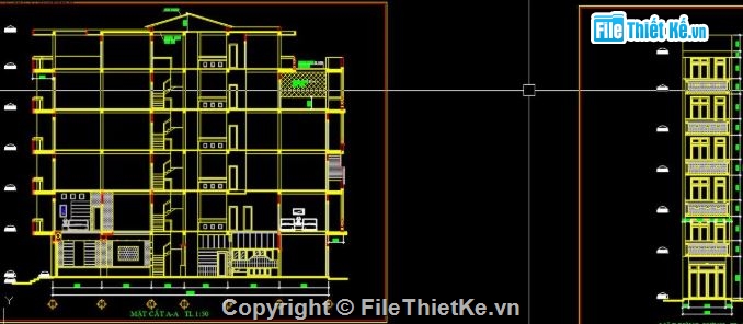 nhà phố 6 tầng,cad nhà phố 6 tầng,autocad nhà phố 6 tầng