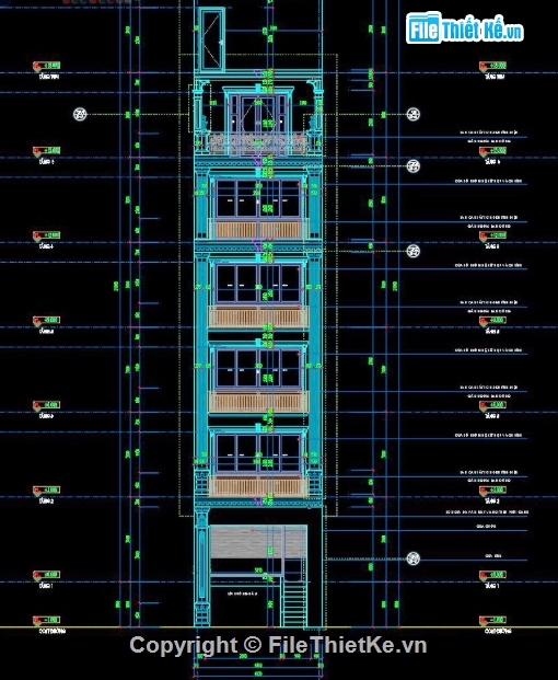 Nhà phố 6 tầng,cad nhà phố 6 tầng,file cad nhà phố 6 tầng
