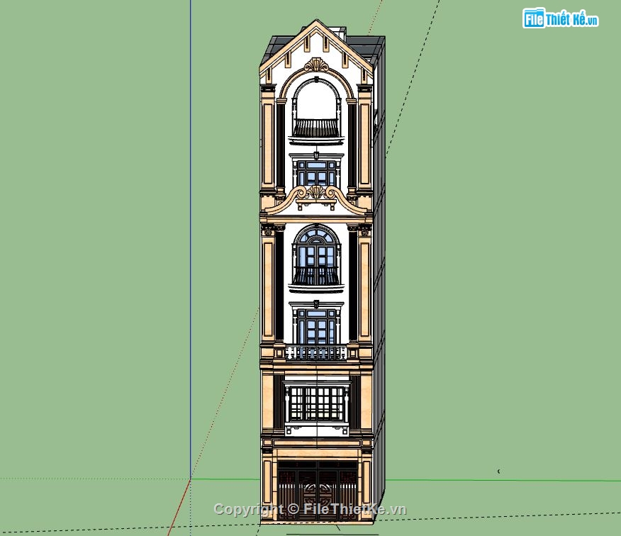 Nhà phố 6 tầng,File su nhà phố 6 tầng,model su nhà phố 6 tầng,sketchup nhà phố 6 tầng,nhà phố 6 tầng su