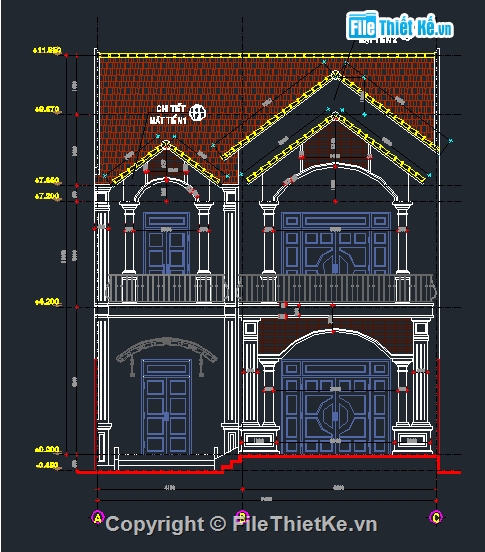 thiết kế nhà phố,nhà phố 2 tâng,bản vẽ nhà phố
