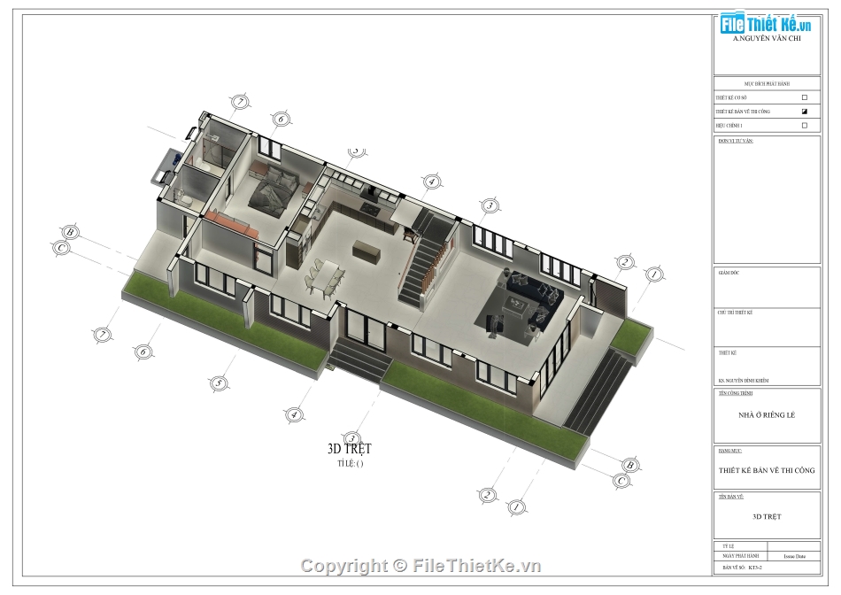 Nhà phố hiện đại,nhà phố 2 tầng 1 tum,revit nhà phố 2.5