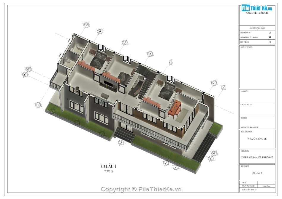 Nhà phố hiện đại,nhà phố 2 tầng 1 tum,revit nhà phố 2.5