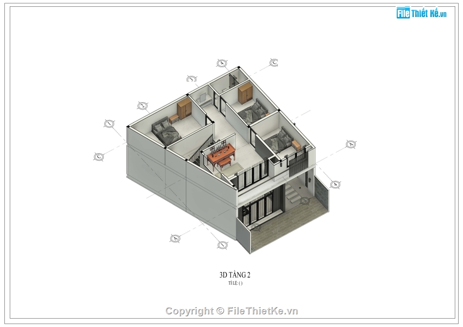 Revit nhà phố 2 tầng,nhà phố 2 tầng,file revit nhà phố 2 tầng