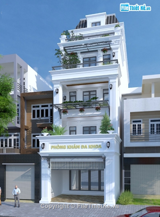 Nhà phố,nhà phố kết hợp phòng khám,phòng khám 5 tầng