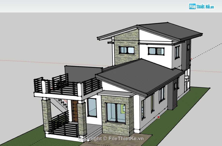 Nhà phố 2 tầng,model su nhà phố 2 tầng,nhà phố 2 tầng file su,sketchup nhà phố 2 tầng,nhà phố 2 tầng file sketchup