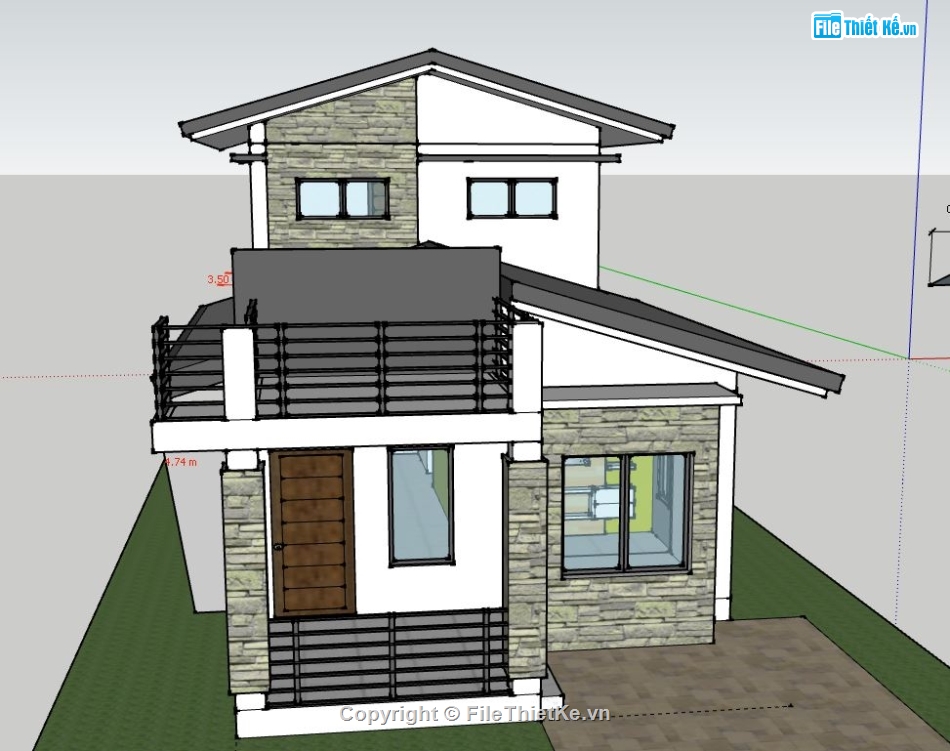 Nhà phố 2 tầng,model su nhà phố 2 tầng,nhà phố 2 tầng file su,sketchup nhà phố 2 tầng,nhà phố 2 tầng file sketchup