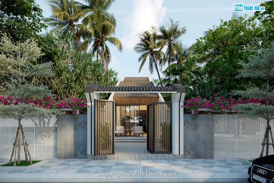 3dmax,Nhà phố,file sketchup,sketchup kiến trúc,file cad 3d,kiến trúc mái thái