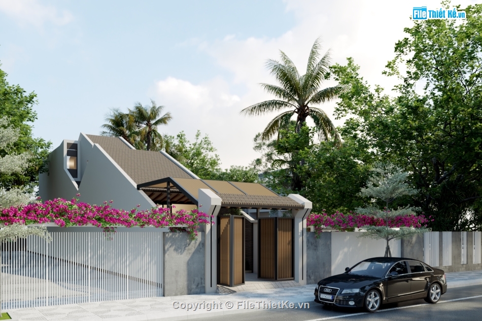 3dmax,Nhà phố,file sketchup,sketchup kiến trúc,file cad 3d,kiến trúc mái thái
