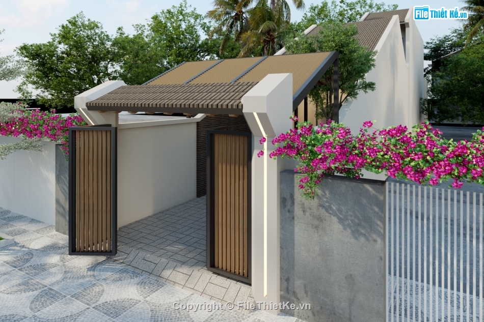 3dmax,Nhà phố,file sketchup,sketchup kiến trúc,file cad 3d,kiến trúc mái thái