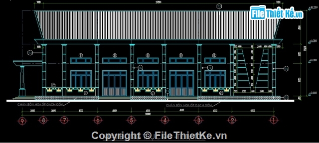 nhà tập đa năng 540m2,Nhà tập đa năng 19.6x30m,Nhà tập đa năng trường THPT,Nhà đa năng trường THPT,Bản vẽ nhà tập đa năng