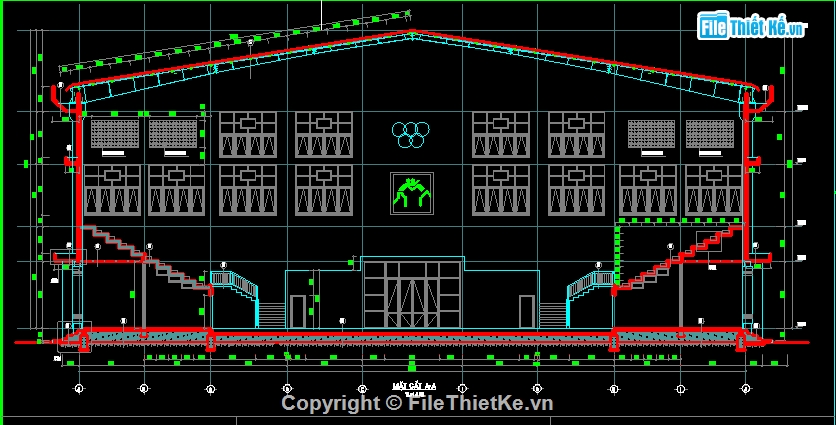 Bản vẽ nhà thi đấu,File cad nhà đa năng,Thiết kế nhà thi đấu thể thao,Bộ bản vẽ nhà thi đấu