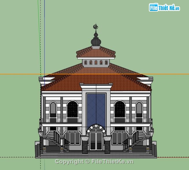 Nhà thờ,Model su nhà thờ,Nhà thờ file sketchup,model sketchup nhà thờ,nhà thờ sketchup