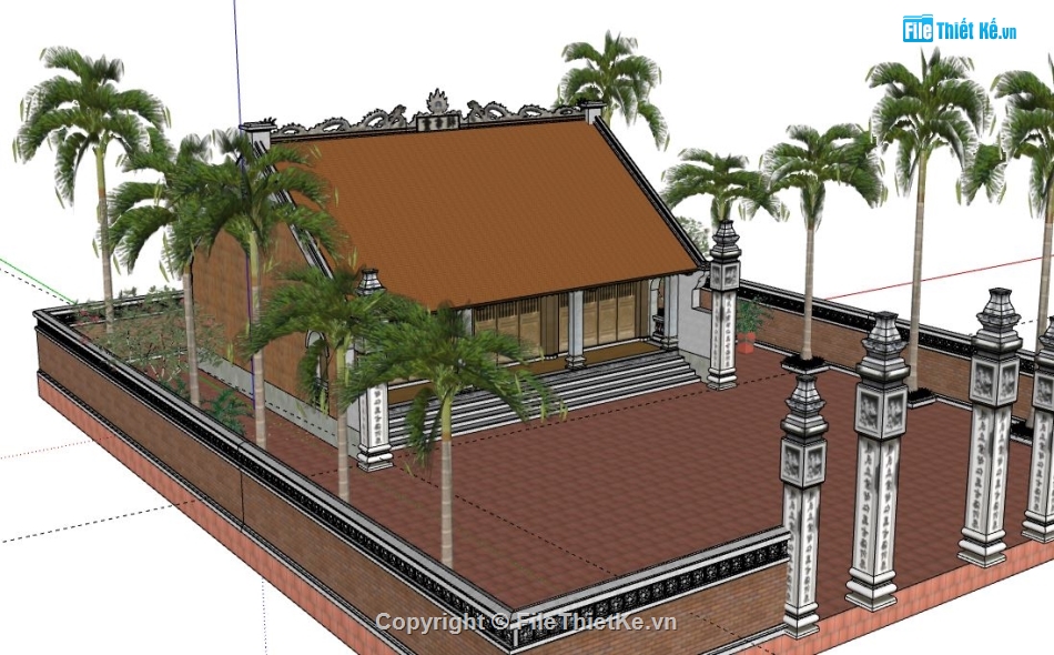 Nhà thờ họ,file sketchup nhà thờ họ,nhà thờ họ file su,model su nhà thờ họ,nhà thờ họ file sketchup