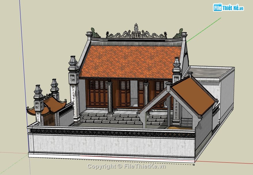 Nhà thờ họ,Nhà thờ họ sketchup,Nhà thờ sketchup,Nhà thờ file sketchup,Model su nhà thờ