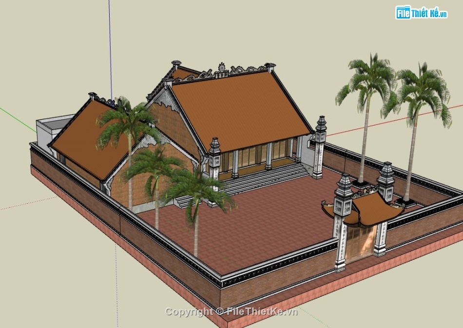 Nhà thờ họ sketchup,Nhà thờ sketchup,Nhà thờ file sketchup,model su nhà thờ họ,file sketchup nhà thờ họ