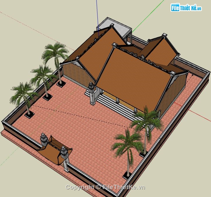 Nhà thờ họ sketchup,Nhà thờ sketchup,Nhà thờ file sketchup,model su nhà thờ họ,file sketchup nhà thờ họ