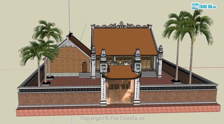 Nhà thờ họ sketchup,Nhà thờ sketchup,Nhà thờ file sketchup,model su nhà thờ họ,file sketchup nhà thờ họ