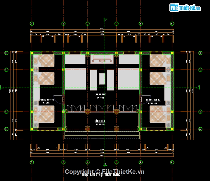 Nhà thờ họ 5 gian KT8x16m,nhà thờ họ,nhà thờ đẹp,nhà thờ họ có phòng ngủ,nhà thờ 5 gian,bản vẽ nhà thờ