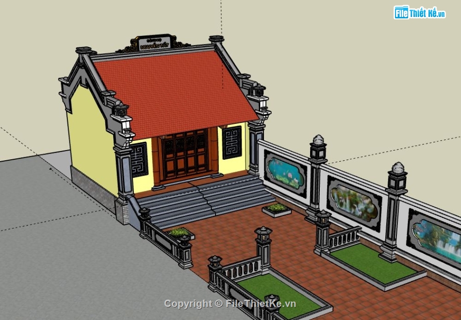 Nhà thờ họ sketchup,Nhà thờ sketchup,Nhà thờ file sketchup,Nhà thờ họ,Nhà thờ họ  Su