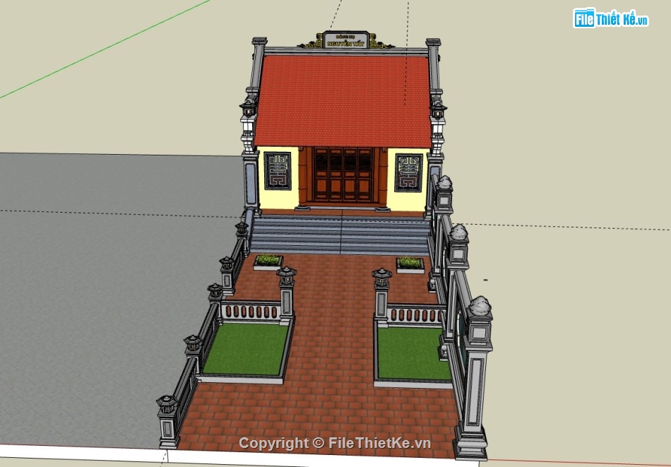 Nhà thờ họ sketchup,Nhà thờ sketchup,Nhà thờ file sketchup,Nhà thờ họ,Nhà thờ họ  Su