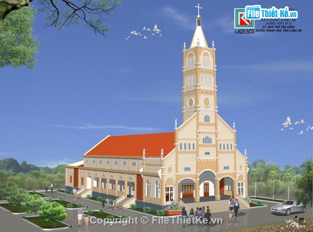 kiến trúc nhà thờ,bản vẽ nhà thờ,nhà thờ thiên chúa giáo,nhà thờ thiên chúa giáo Tân Đông