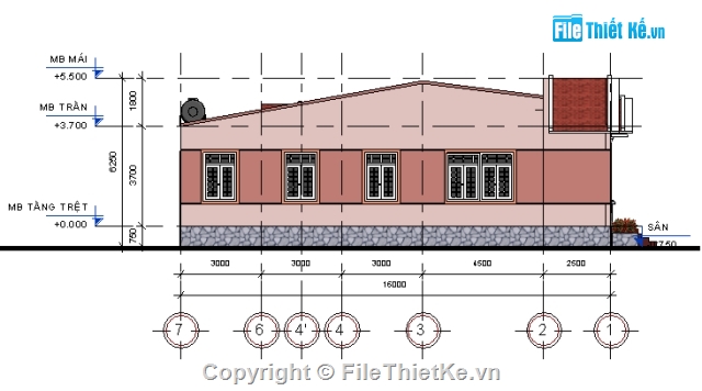 Bản vẽ Nhà L 1 tầng,revit thiết kế nhà 1 tầng,nhà trệt 8x16m,mẫu nhà 1 tầng revit
