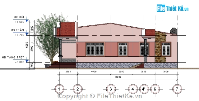 Bản vẽ Nhà L 1 tầng,revit thiết kế nhà 1 tầng,nhà trệt 8x16m,mẫu nhà 1 tầng revit