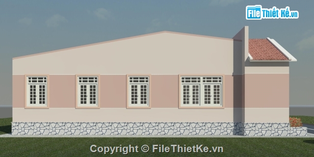 Bản vẽ Nhà L 1 tầng,revit thiết kế nhà 1 tầng,nhà trệt 8x16m,mẫu nhà 1 tầng revit