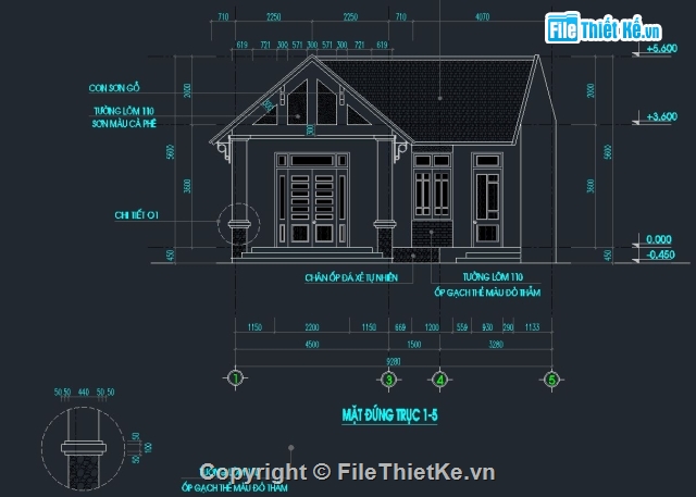 nhà cấp 4,nhà trệt,nhà 1 tầng,mẫu nhà cấp 4,Nhà trệt cấp 4 kt 8x9.28m