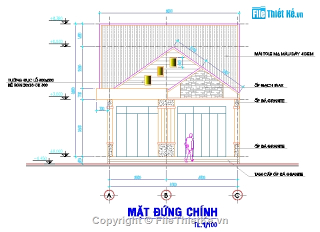 nhà trệt mái tole,nhà diện tích 190m2,mẫu nhà cột hàng 3