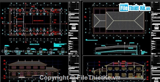 file cad nhà văn hóa,nhà văn hóa file cad,Nhà văn hóa Autocad