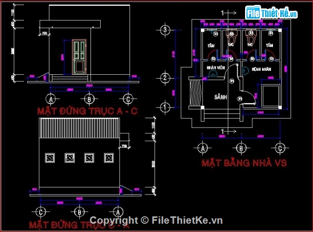 kiến trúc nhà vệ sinh,kết cấu nhà vệ sinh,nhà vệ sinh trạm y tế,bản vẽ nhà vệ sinh y tế