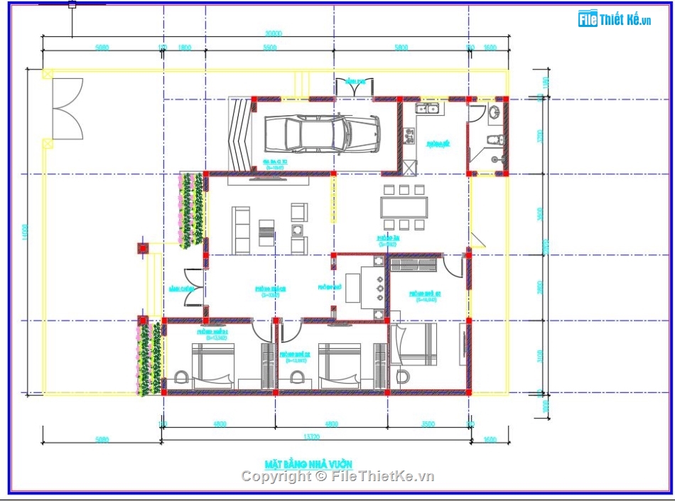 nhà vườn 1 tầng,file cad nhà 1 tầng,cad nhà 1 tầng,autocad nhà 1 tầng