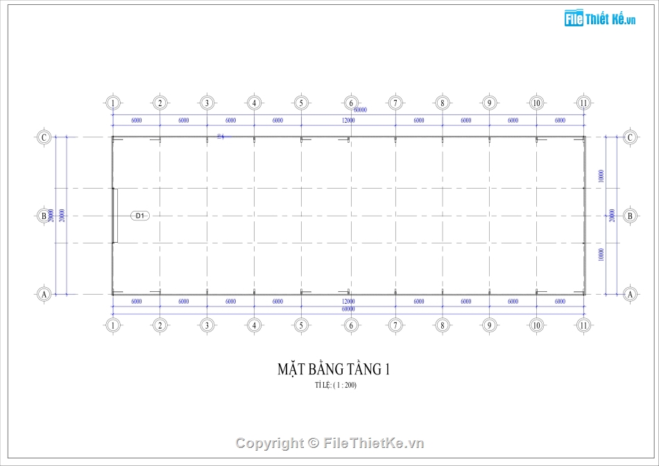 cad nhà xưởng khung zamil,Nhà xưởng 1 tầng,Nhà xưởng 20x60m,bản vẽ nhà xưởng,nhà xưởng khung thép