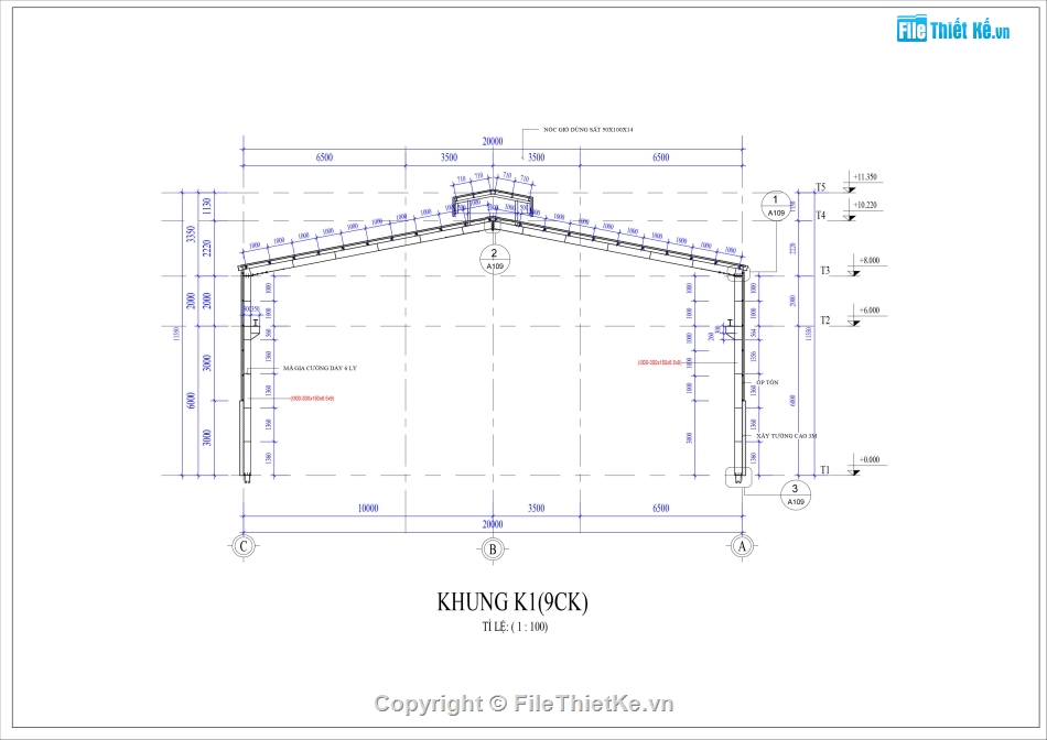 cad nhà xưởng khung zamil,Nhà xưởng 1 tầng,Nhà xưởng 20x60m,bản vẽ nhà xưởng,nhà xưởng khung thép