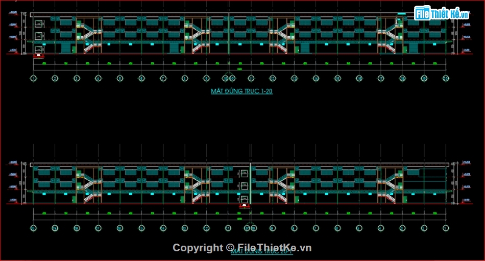 nhà xưởng bê tông cốt thép,nhà xưởng nhịp 35m,nhà xưởng bê tông 3 tầng,bản vẽ nhà xưởng,Autocad bản vẽ nhà xưởng,nhà xưởng 35x152m