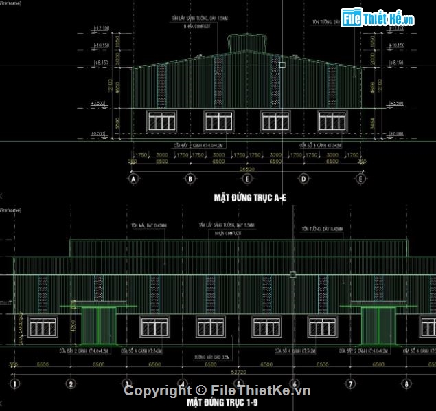 nhà xưởng công nghiệp,nhà xưởng 1 tầng,file cad nhà xưởng,cad nhà xưởng
