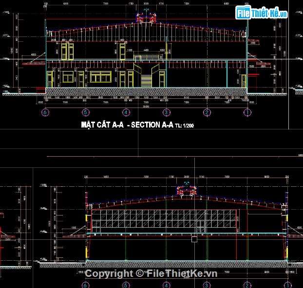 nhà xưởng 2 tầng,file cad nhà xưởng,nhà xưởng 2 tầng file cad