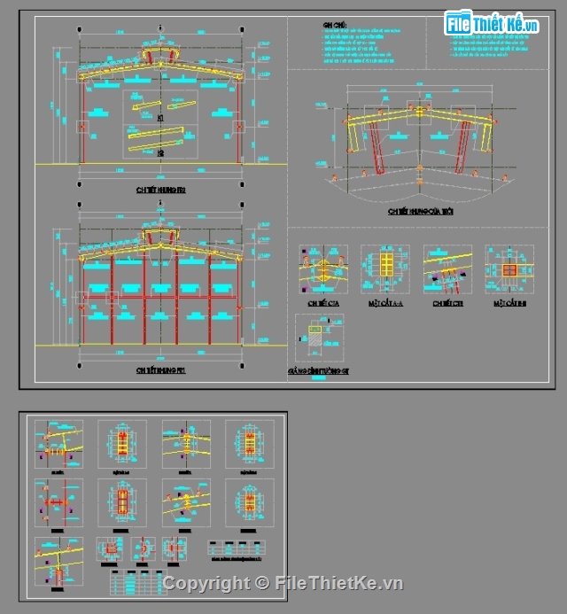 không cột giữa,nhà xưởng 27x54m,bản vẽ nhà xưởng,kết cấu kiến trúc nhà xưởng,nhà xưởng khẩu độ 27m