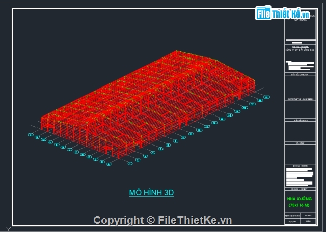 bản vẽ nhà xưởng,nhà xưởng 75x116m,kết cấu nhà xưởng,kiến trúc nhà xưởng,mẫu nhà xưởng