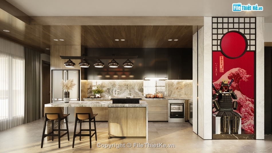 Nội thất,Nhật bản,căn hộ,penhouse,3dsmax