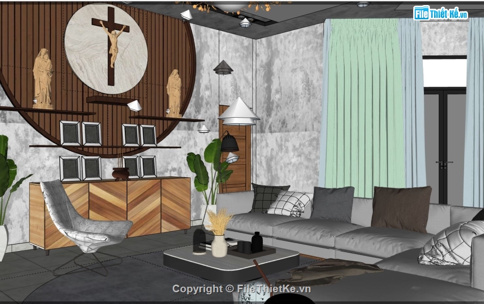 model su chung cư,file sketchup nội thất chung cư,nội thất chung cư trên sketchup