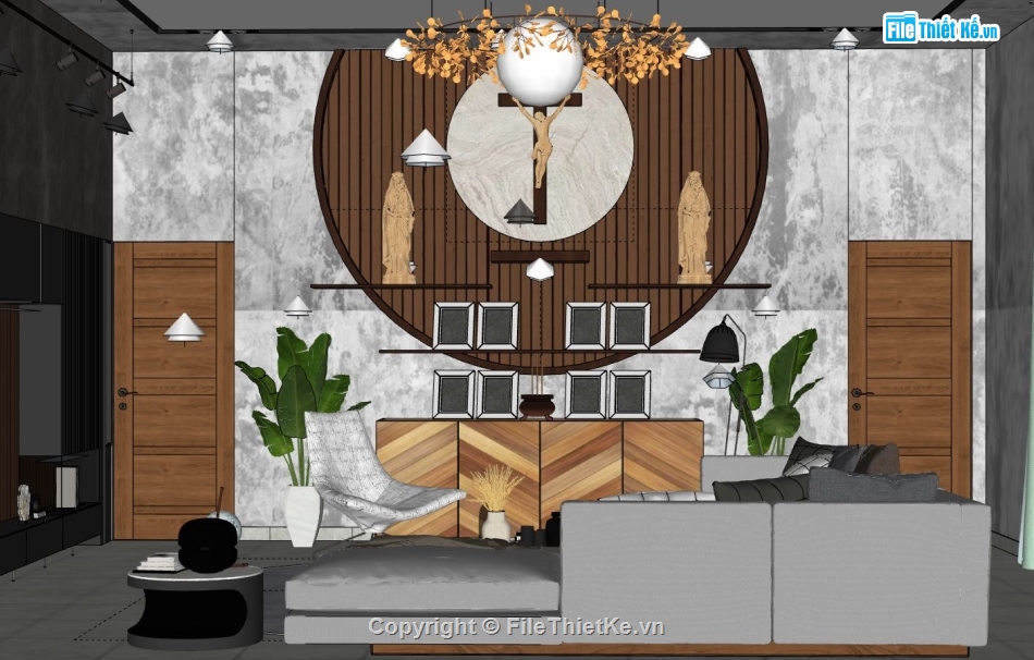 model su chung cư,file sketchup nội thất chung cư,nội thất chung cư trên sketchup