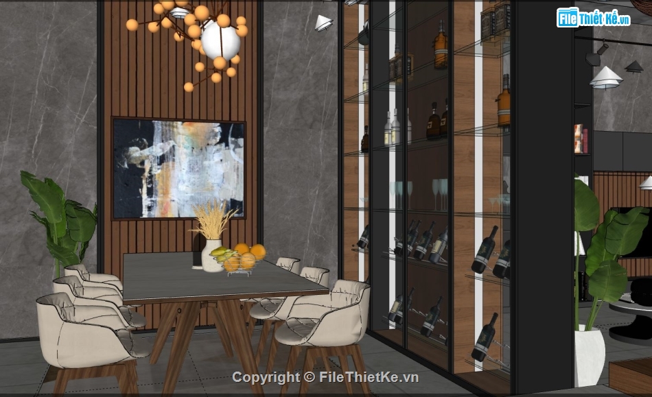 model su chung cư,file sketchup nội thất chung cư,nội thất chung cư trên sketchup