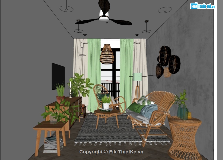 chung cư mini,sketchup nội thất chung cư,model su nội thất chung cư,mẫu nội thất chung cư